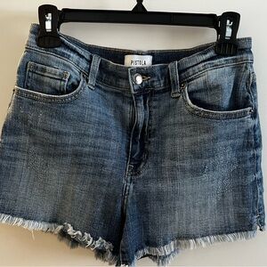 Pistola Blue Frayed Denim Shorts
